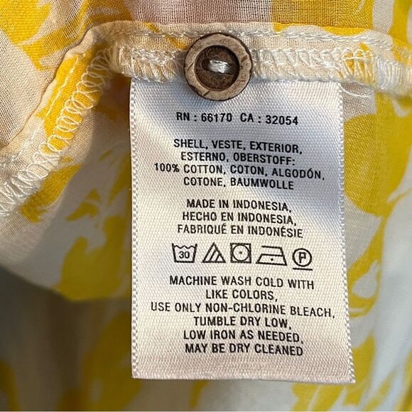 Anthropologie Maeve Yellow Floral Pinktuck Long Sleeve Cotton Blouse size 4 - Picture 5 of 5